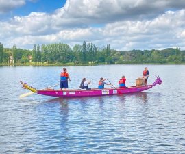 Première mise à l’eau en équipe bateau Dragon-Boat